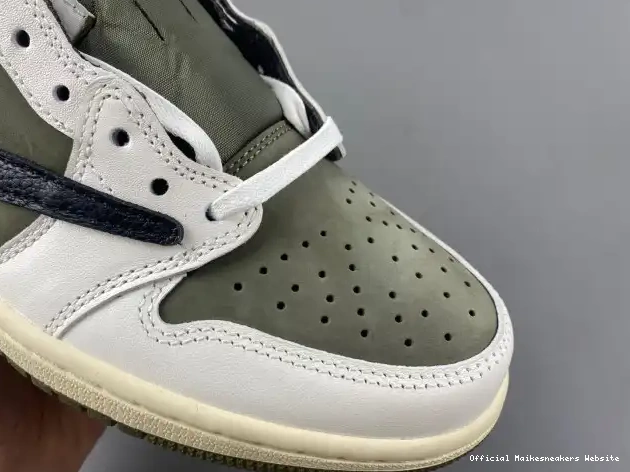 Official Maikesneakers X JORDAN 1 SCOTT AIR MEDIUM OG DM7866-200 LOW OLIVE TRAVIS 0529